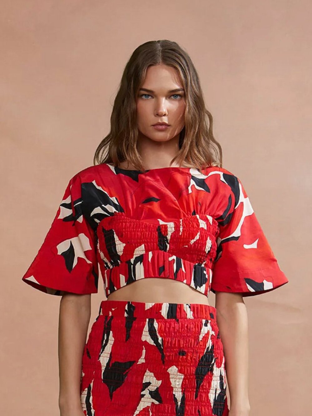 Amur Elle Smocked Crop Top